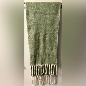 Free People green and cream oversized scarf